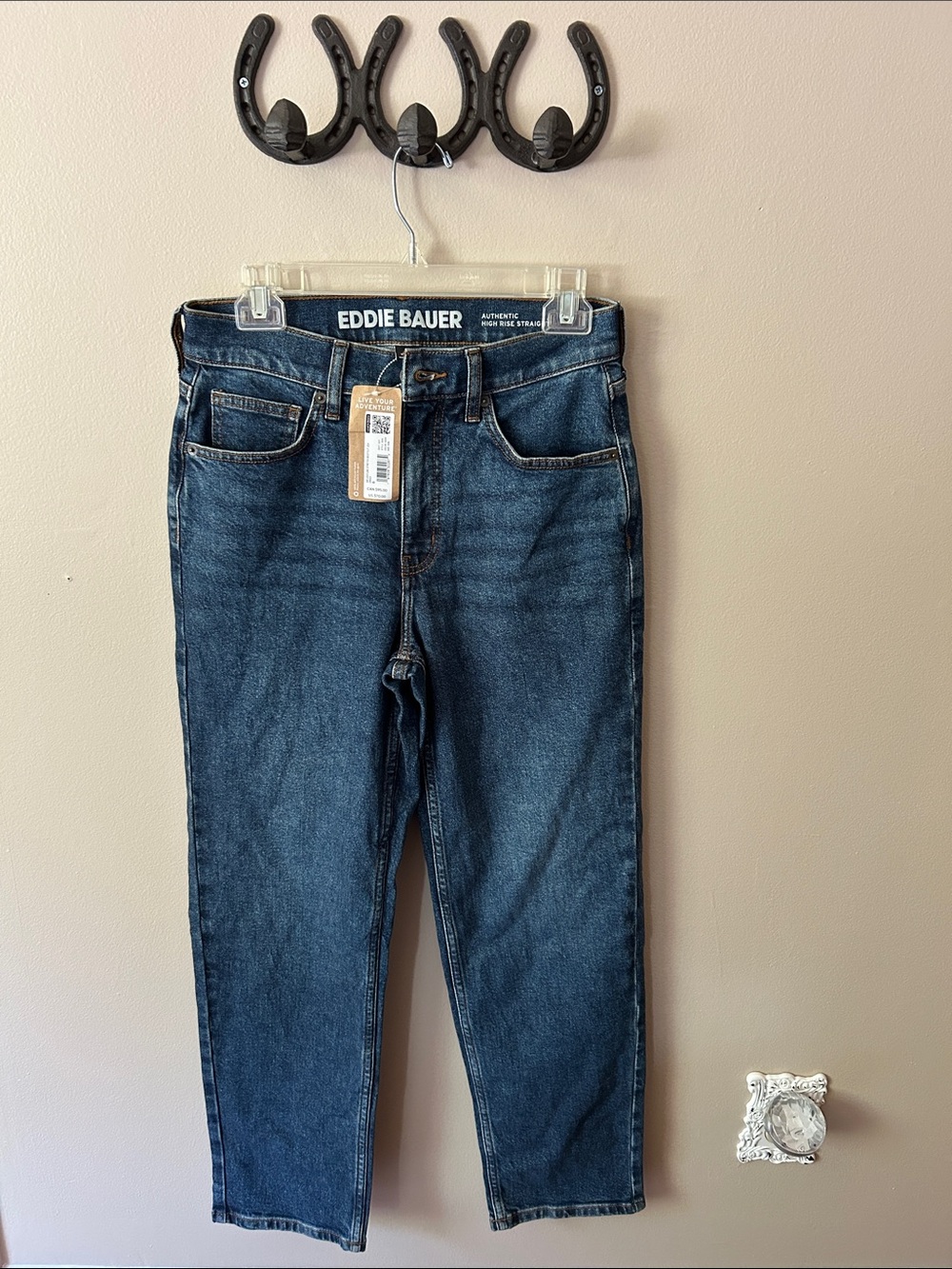 Eddie Bauer Women’s Dark Indigo High-Rise Straight Jeans